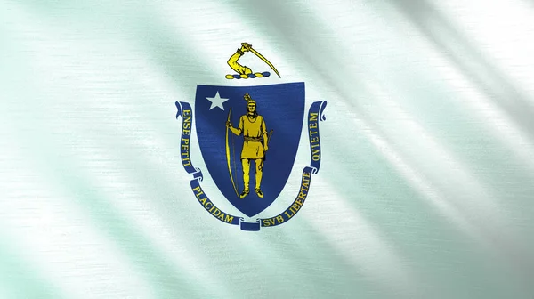 Bandera Ondeante Massachusetts Ilustración Alta Calidad Perfecto Para Noticias Reportajes — Foto de Stock