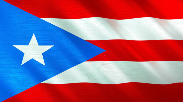 The waving flag of Puerto Rico. High quality 3D illustration. Perfect for news, reportage, events. 