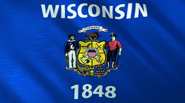 Drapeau Agitant Wisconsin Illustration Haute Qualité Parfait Pour Les Nouvelles — Photo