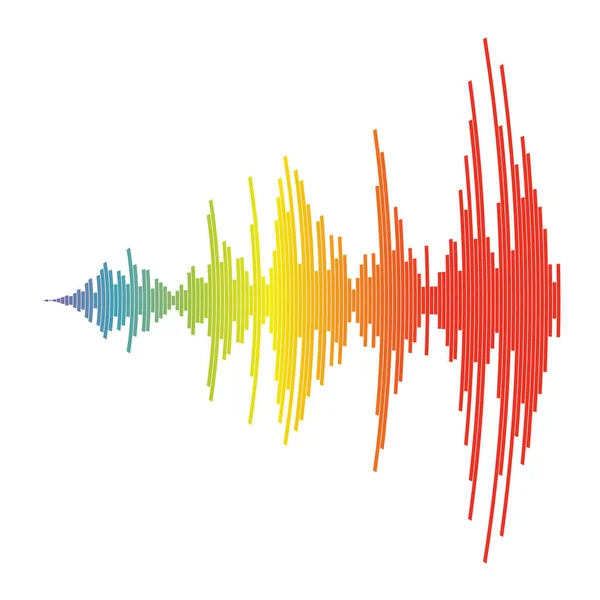 音楽の波のロゴ。色パルス オーディオ プレーヤー — ストックベクタ