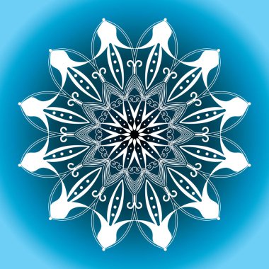 Koyu mavi zemin üzerine beyaz dairesel desen