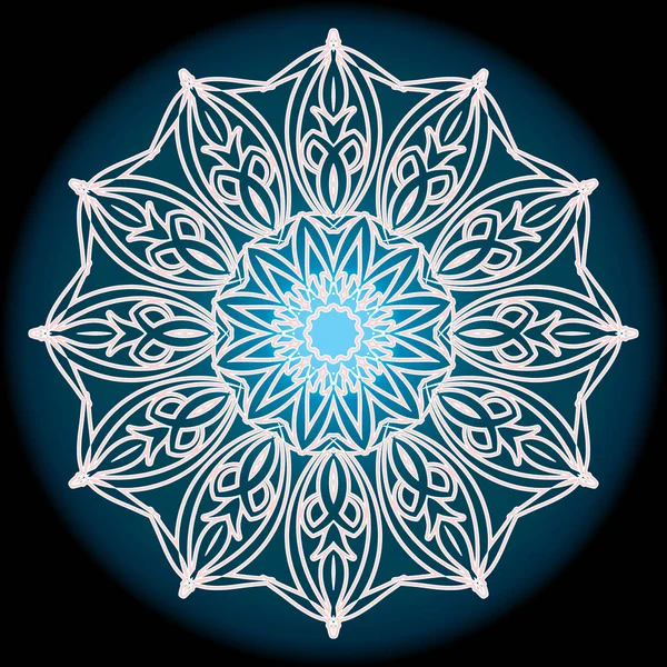 Modèle circulaire blanc sur fond bleu foncé — Image vectorielle