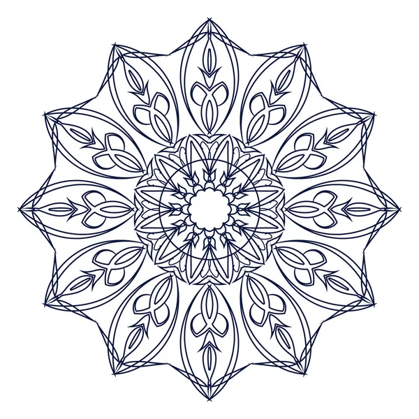 Livre Colorier Ornement Rond Élément Décoratif Ethnique Style Boho Zentangle — Image vectorielle