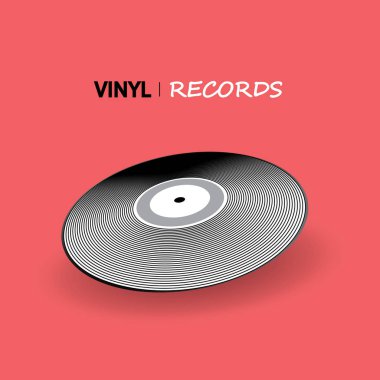 Vinil oyuncu kayıt poster. Müzik etiket logosunu görmeniz gerekir. Trendy degrade çizgi stil vektör illüstrasyon müzik. Antika gramofon disk.