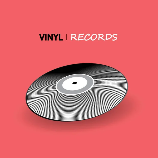 Poster Van Vinyl Speler Record Muziek Label Logo Trendy Verlopende — Stockvector