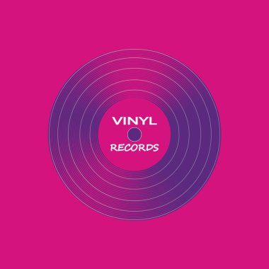Vinil oyuncu kayıt poster. Müzik etiket logosu.