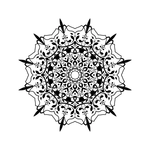 Serviette ethnique Mandala, yoga. Style de tatouage au henné . — Image vectorielle