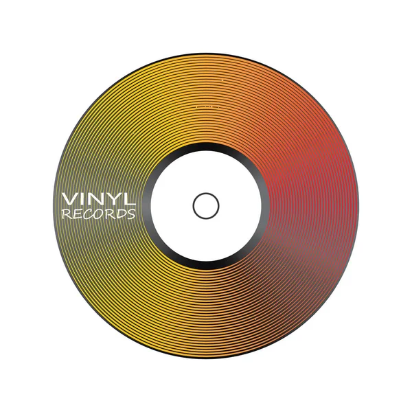 Poster van vinyl speler record. Muziek label logo. — Stockvector