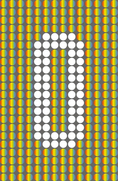 Номер ноль с белыми кругами на радужных кругах — стоковый вектор