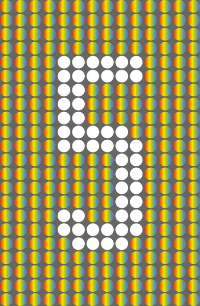 Номер пять с белыми кругами на радужных кругах — стоковый вектор