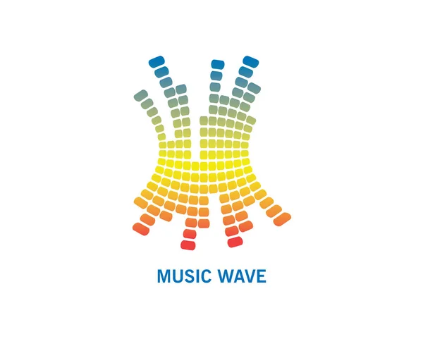 Muziek Kleurrijke Golf Logo Moderne Audio Illustratie Equalizer Vectorelement Speler — Stockvector