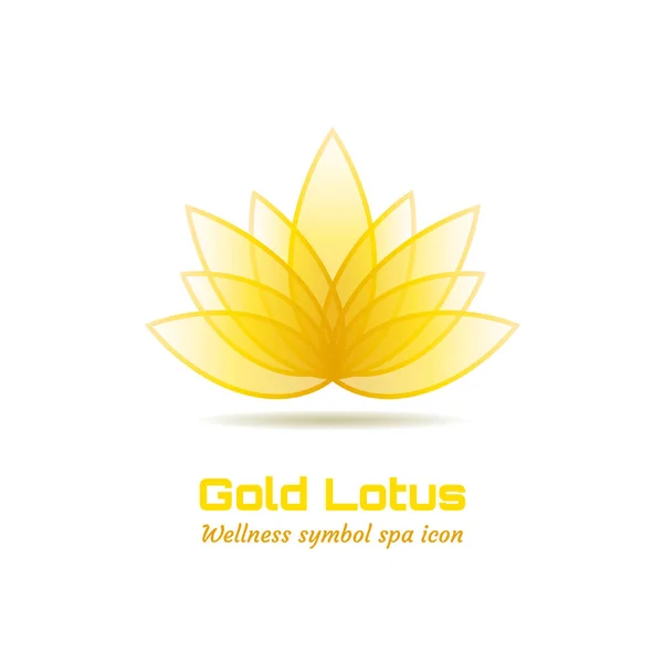 Golden Lotus symbol. Vektor blommig spa icon — Stock vektor