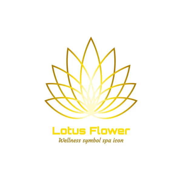 Golden Lotus symbol. Vektor blommig spa icon — Stock vektor