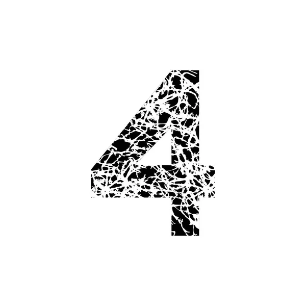 Dördüncü sembol 4. Dokulu yazı tipi Grunge tasarım — Stok Vektör
