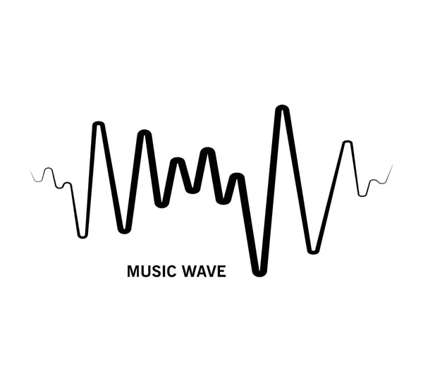 Symbole d'onde de musique noire. Égaliseur vectoriel — Image vectorielle