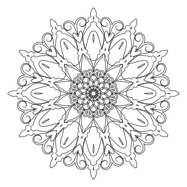 Coloring book page. Round decorative ethnic motif