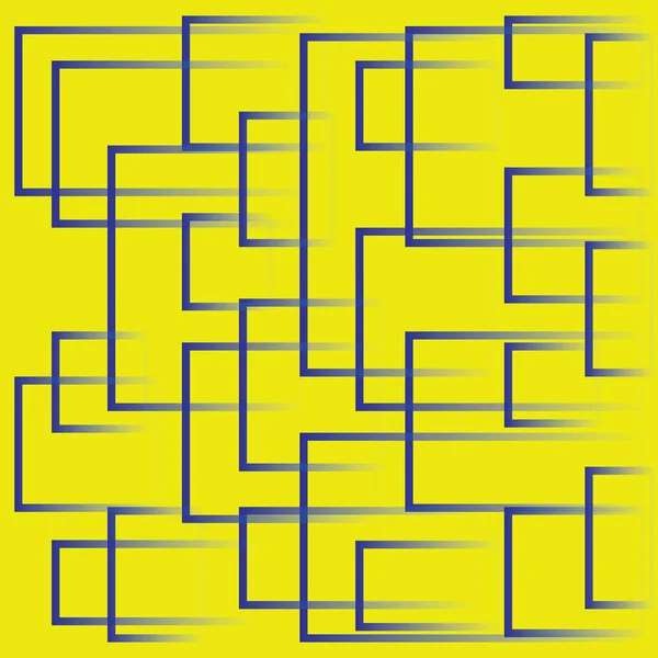 Luminoso sfondo giallo con quadrati dinamici blu — Foto Stock