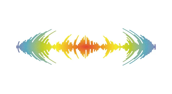 Ekolayzır müzik çalar. Ses renkli wave logosu. — Stok fotoğraf