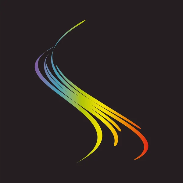 Colorful sound wave logo. Line company emblem