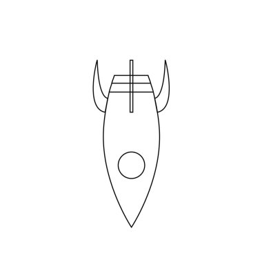 Sketch Rocket gemi logosu. Siyah-beyaz Uzay İllüstrasyonu