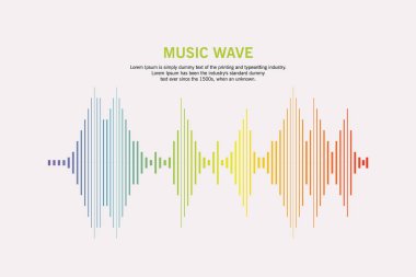 Pulse müzik çalar logosu. renkli ekolayzır elemanı