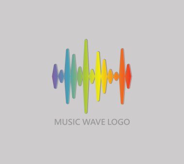 Müzik dalgası logosu. Darbeli müzik çalar simgesi