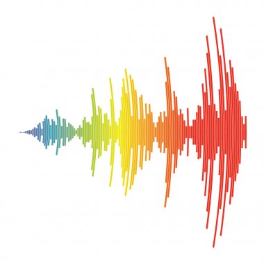 Müzik wave logosu. Renk darbe ses çalar