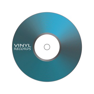 Vinil oyuncu kayıt poster. Müzik etiket logosu.