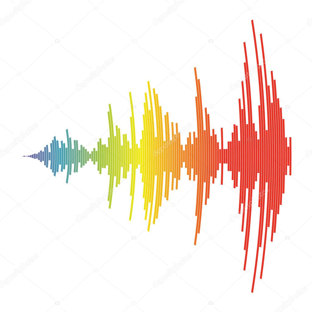 Music wave logo. Color pulse audio player symbol.