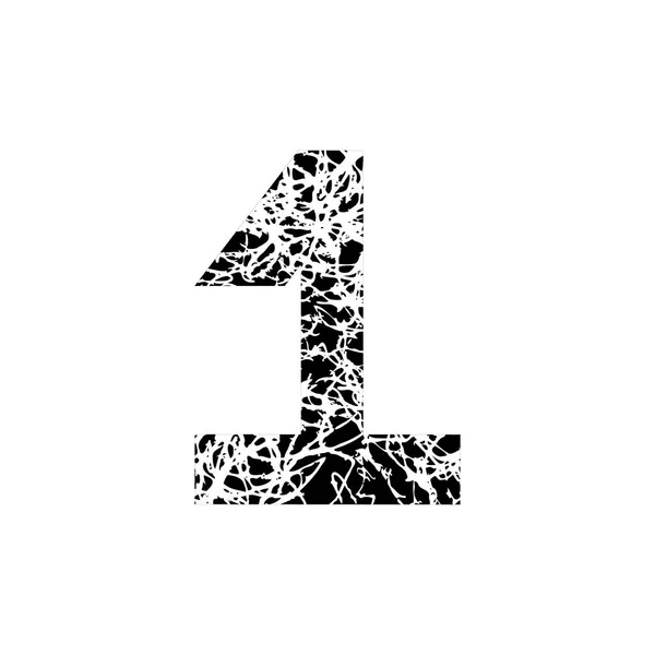 Bir numara, sembol 1. Dokulu yazı tipi Grunge tasarım — Stok fotoğraf