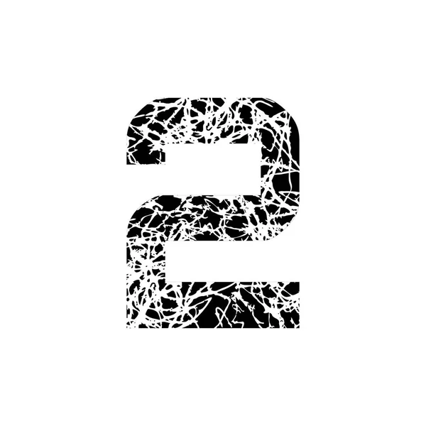 İkincisi, sembol 2. Dokulu yazı tipi Grunge tasarım — Stok fotoğraf