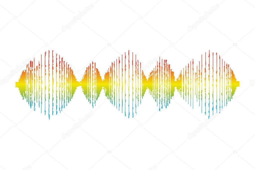 Pulse music player. Audio colorful wave logo. Sound equalizer element