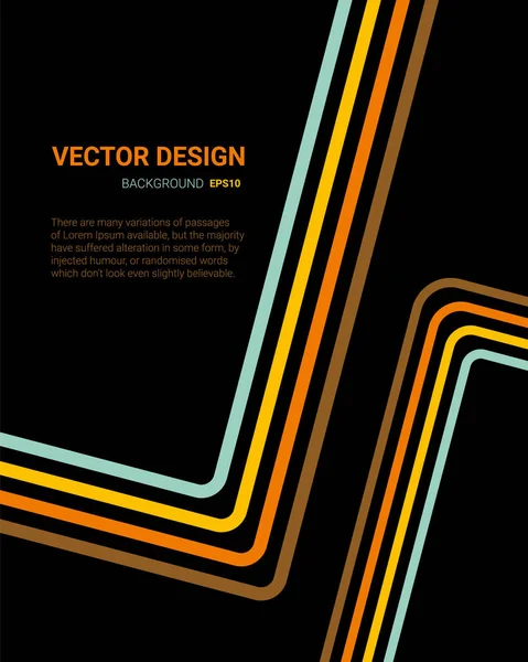 Cor de arte de linha em preto, design de modelo — Vetor de Stock