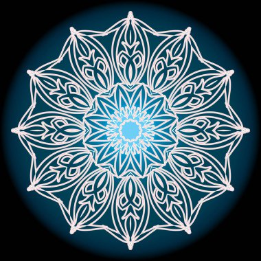 Koyu mavi zemin üzerine beyaz dairesel desen