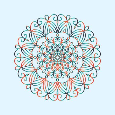 Çiçek yuvarlak tasarım işareti. Vintage dairesel desen