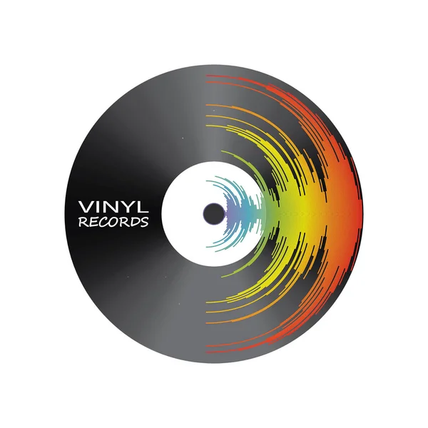 Poster van vinyl speler record met regenboogkleuren — Stockfoto