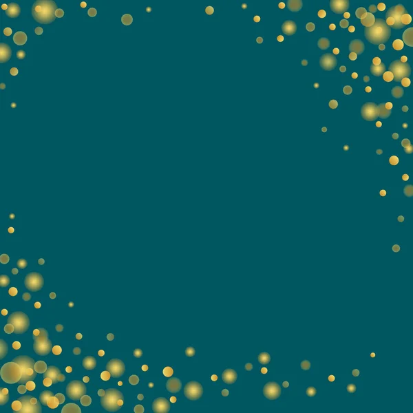 Rich glitter Gold sparkling confetti on emerald