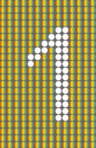 Número uno con círculos blancos en círculos del arco iris — Foto de Stock