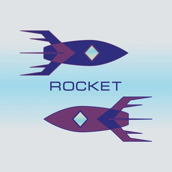 Rocket ship logo. Colorful galaxy space symbol — Stock Photo, Image