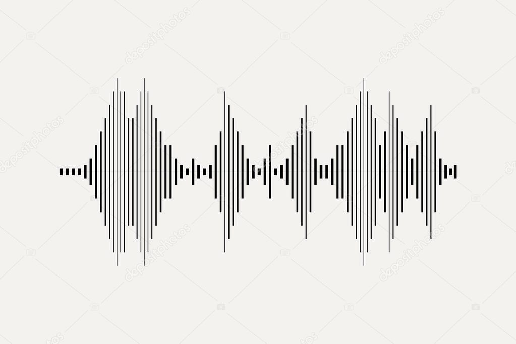 Music wave background. Black audio equalizer element on a white background.