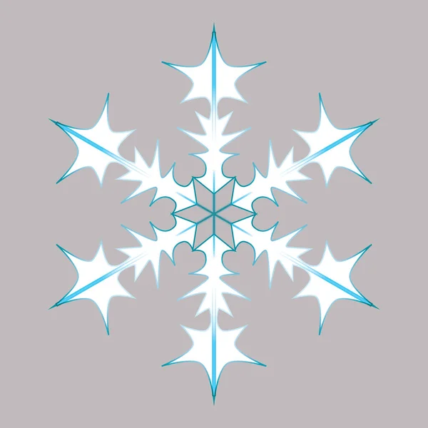 Blau-weiße Schneeflocke. Winter Schneeflocke Kristallelement — Stockfoto