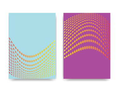 Dinamik noktalar dalgalar ile soyut mockup afiş