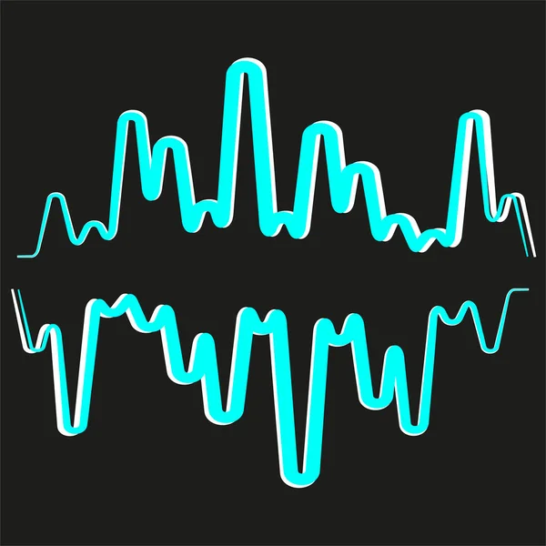 Sound waves logo on black background. Modern music equalizer element. Digital flat isolated audio symbol. Waveform technology jpeg illustration
