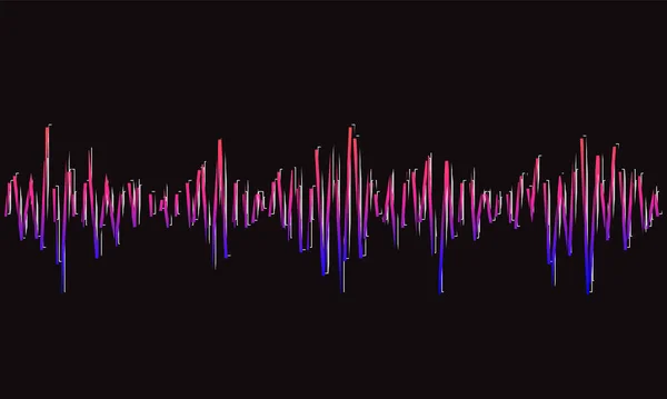 Rainbow pulse player logo. Sound Wave Illustration. Colorful equalizer element on a black background