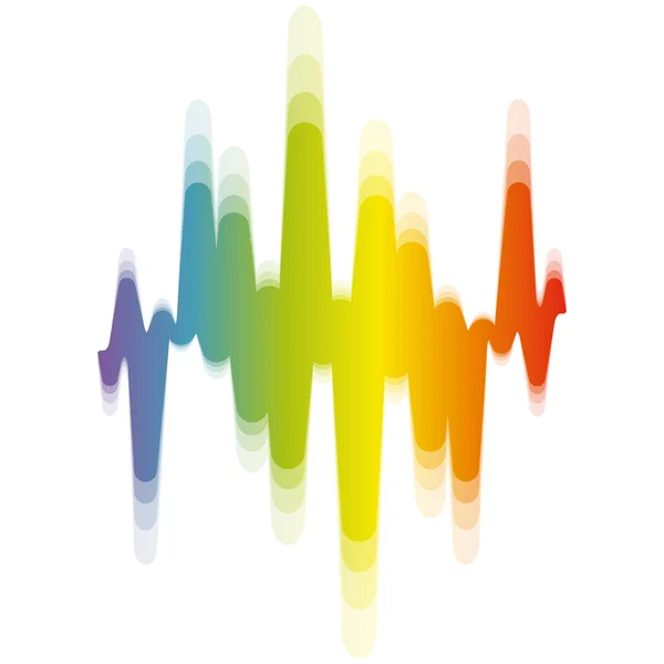 Logo der Regenbogenmusik. Digitale Wellenform mit Unschärfeeffekt. Moderne Puls-Musik-Player-Technologie. Audio bunte Welle auf weißem Hintergrund. Jpeg-Illustration — Stockfoto
