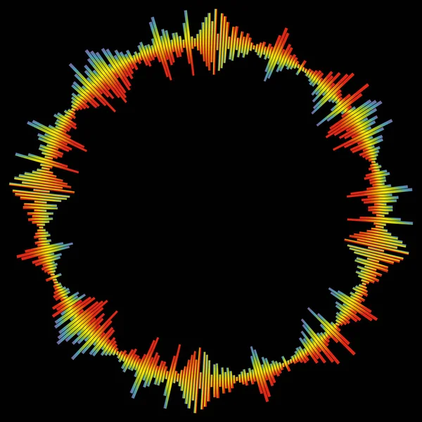 Spectrum music wave background. Modern pulse music player technology. Audio colorful round wave on black background. Digital waveform jpeg illustration