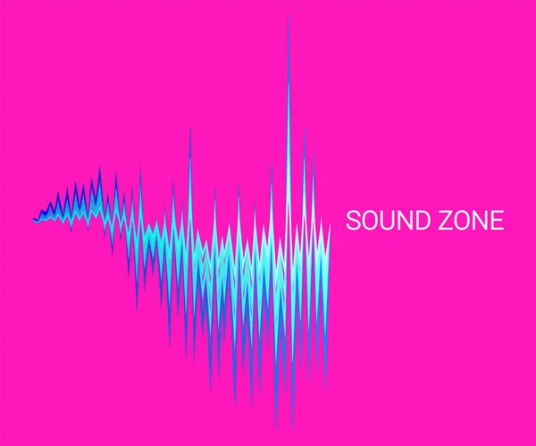 Vector geluidsgolf oscillerende achtergrond. Abstracte elektronische technologie muziek poster. Moderne audio equalizer, digitale stereo vibraties, puls recorder — Stockvector