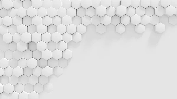 Renderizado Fondo Abstracto Geométrico Blanco Hexagonal Patrón Hexágono Superficie Panal — Foto de Stock