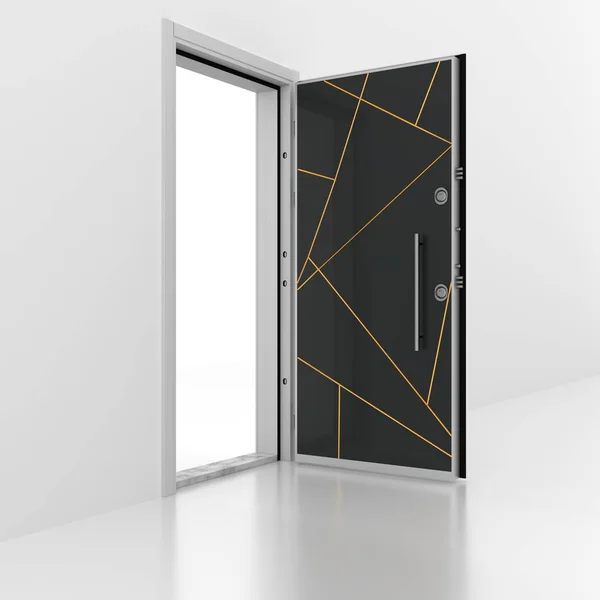 Metal Door Rendering Illustration — Stock Photo, Image