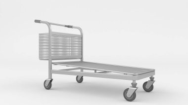 Beyaz arka plan üzerinde arabası. 3D render